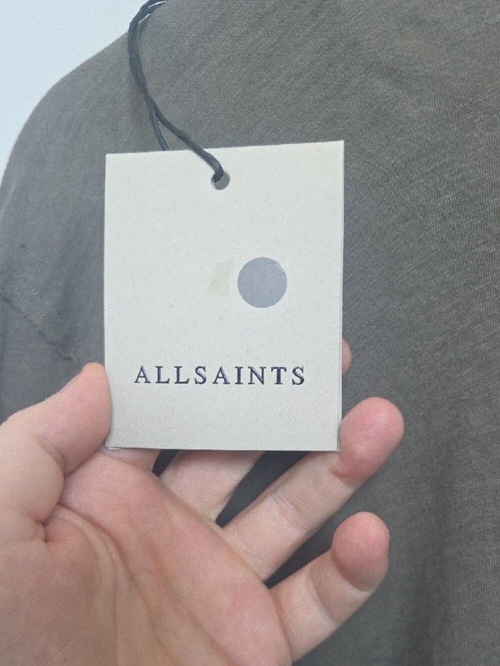 All Saints Men’s Crew Neck T-Shirt - Olive Green Size Large - Picture 2 of 5